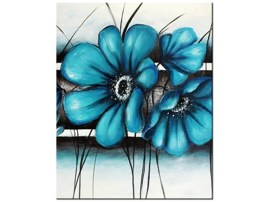 Obraz Turkusowe kwiaty, 40x50 cm Oobrazy