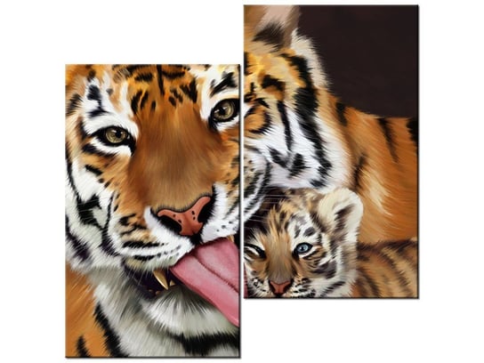 Obraz Tygrys i tygrysek, 2 elementy, 60x60 cm Oobrazy
