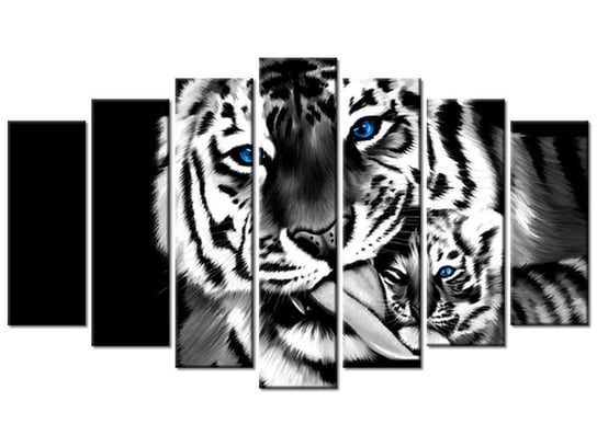 Obraz Tygrysy, 7 elementów, 140x80 cm Oobrazy