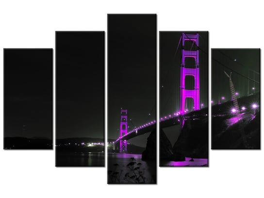 Obraz Violet Golden Bridge - Tanel Teemusk, 5 elementów, 150x100 cm Oobrazy