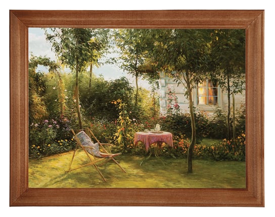 Obraz w drewnianej ramie, 18x24 cm- Dom w ogrodzie II, Zygmunt Konarski POSTERGALERIA