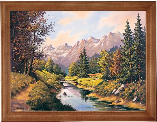 Obraz w drewnianej ramie, 18x24 cm- Mostek III, Krzysztof Nowaczyński POSTERGALERIA