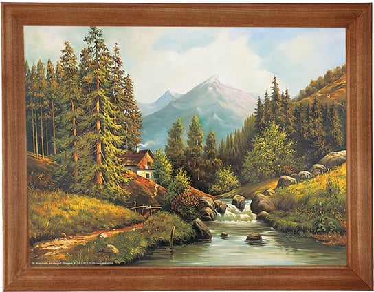 Obraz w drewnianej ramie, 18x24 cm- Nad potokiem, Marian Kaszuba POSTERGALERIA