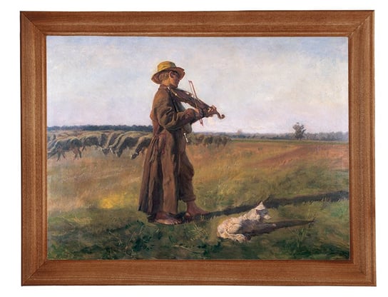 Obraz w drewnianej ramie, 18x24 cm- Pastuszek, Józef Chełmoński POSTERGALERIA