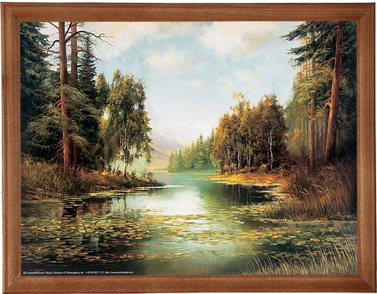 Obraz w drewnianej ramie, 18x24 cm- Pejzaż z Roztocza, K Brocki POSTERGALERIA