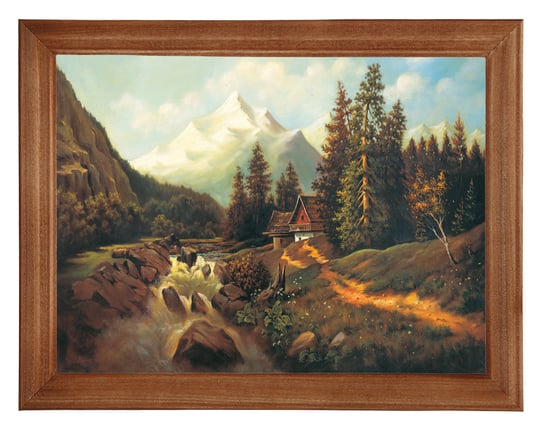 Obraz w drewnianej ramie, 18x24 cm- Potok w dolinie, Marian Kaszuba POSTERGALERIA
