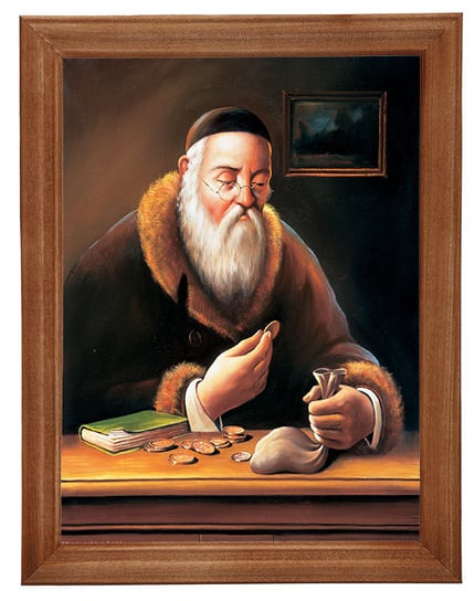 Obraz w drewnianej ramie, 18x24 cm- Sakiewka żyd, Marian Kaszuba POSTERGALERIA