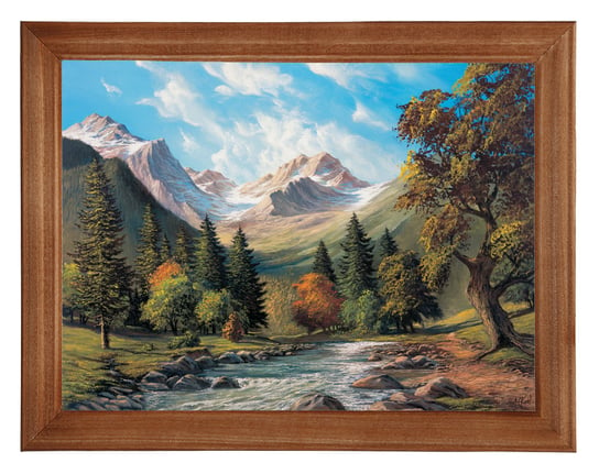 Obraz w drewnianej ramie, 18x24 cm- Strumyk, Wojciech Król POSTERGALERIA