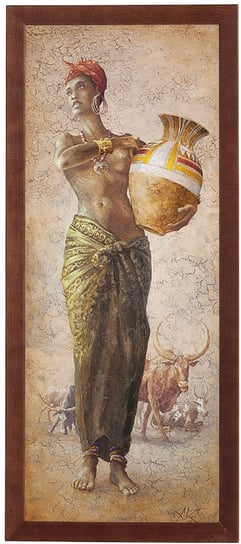 Obraz w drewnianej ramie, 20x50 cm- African Girl I, Aleksander Karcz POSTERGALERIA