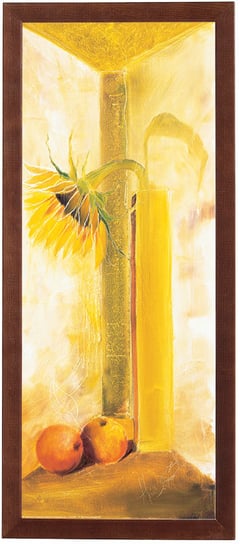 Obraz w drewnianej ramie, 20x50 cm- Słonecznik z jabłkami, Anna Korecka POSTERGALERIA