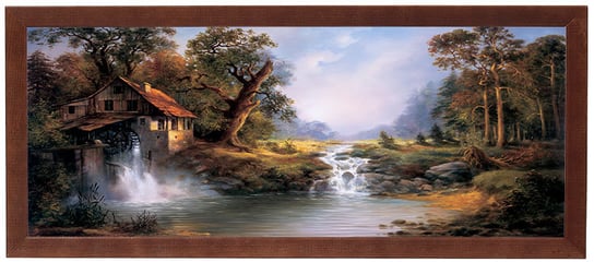 Obraz w drewnianej ramie, 20x50 cm- Stary młyn, Cezary Różycki POSTERGALERIA
