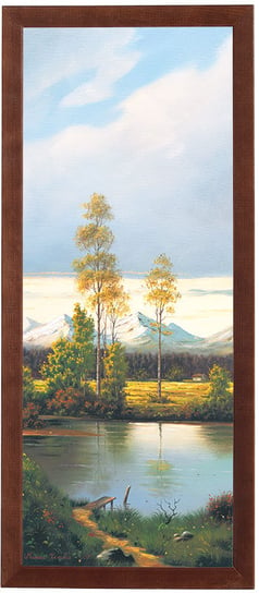 Obraz w drewnianej ramie, 20x50 cm- Staw w dolinie, Marian Kaszuba POSTERGALERIA
