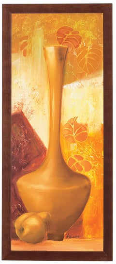 Obraz w drewnianej ramie, 20x50 cm- Wazon z gruszką, Anna Korecka POSTERGALERIA