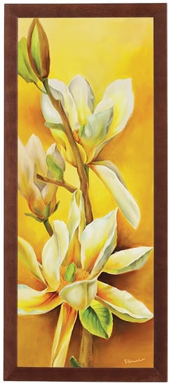 Obraz w drewnianej ramie, 20x50 cm- Żółta magnolia, Anna Korecka POSTERGALERIA