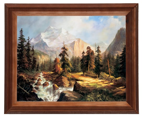 Obraz w drewnianej ramie, 24x30 cm- Na przełęczy, Cezary Różycki POSTERGALERIA
