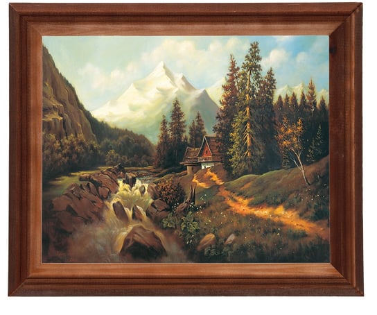 Obraz w drewnianej ramie, 24x30 cm- Potok w dolinie, Marian Kaszuba POSTERGALERIA