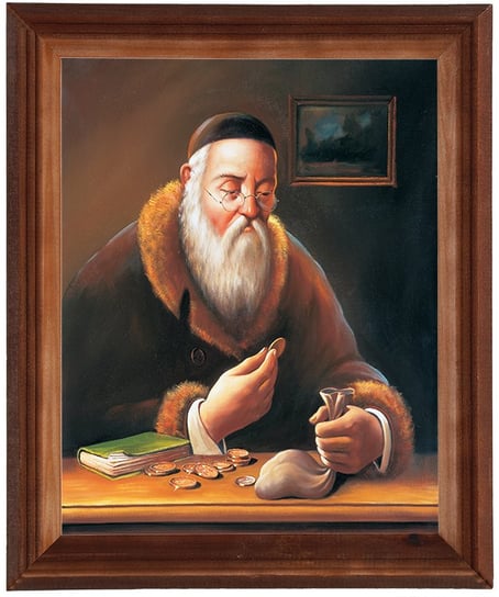 Obraz w drewnianej ramie, 24x30 cm- Sakiewka żyd, Marian Kaszuba POSTERGALERIA