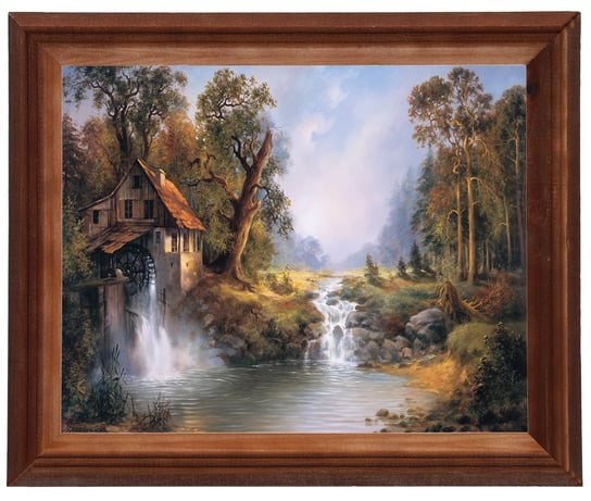 Obraz w drewnianej ramie, 24x30 cm- Stary młyn, Cezary Różycki POSTERGALERIA