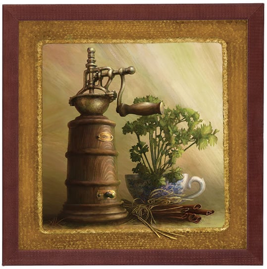 Obraz w drewnianej ramie, 30x30 cm- Młynek z pietruszką, Aleksander Karcz POSTERGALERIA