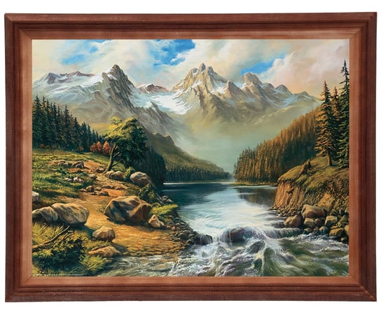 Obraz w drewnianej ramie, 30x40 cm- Bród, Wojciech Król POSTERGALERIA