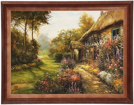 Obraz w drewnianej ramie, 30x40 cm- Dom w ogrodzie, Zygmunt Konarski POSTERGALERIA