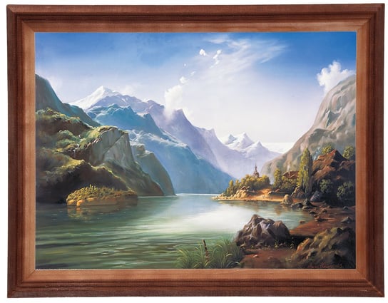 Obraz w drewnianej ramie, 30x40 cm- Górska zatoka, Marian Kaszuba POSTERGALERIA