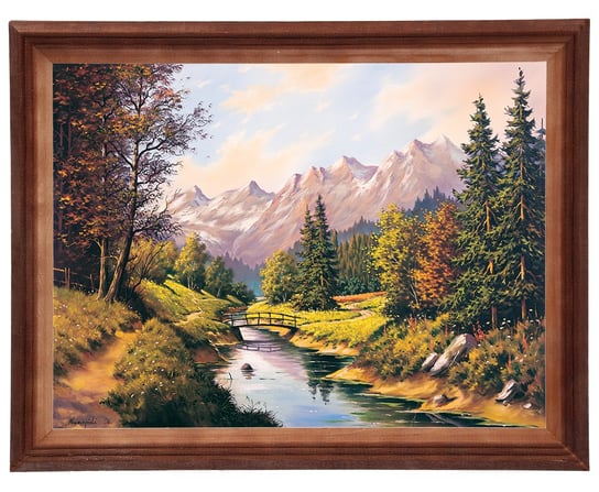Obraz w drewnianej ramie, 30x40 cm- Mostek III, Krzysztof Nowaczyński POSTERGALERIA