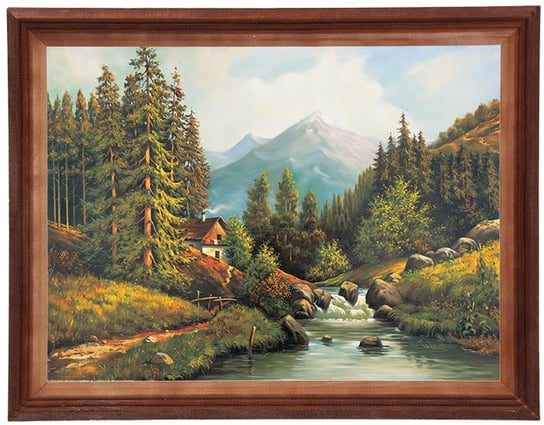 Obraz w drewnianej ramie, 30x40 cm- Nad potokiem, Marian Kaszuba POSTERGALERIA