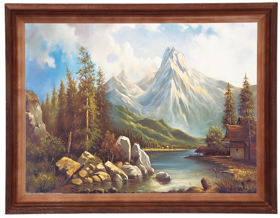 Obraz w drewnianej ramie, 30x40 cm- Przystań w górach, Marian Kaszuba POSTERGALERIA