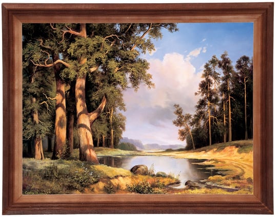 Obraz w drewnianej ramie, 30x40 cm- Sosny, Cezary Różycki POSTERGALERIA