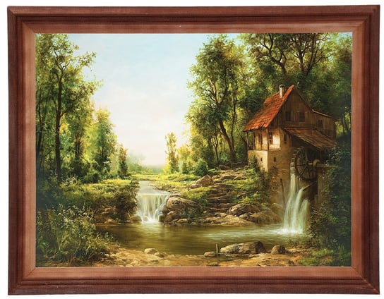 Obraz w drewnianej ramie, 30x40 cm- Stary młyn lato, Zygmunt Konarski POSTERGALERIA