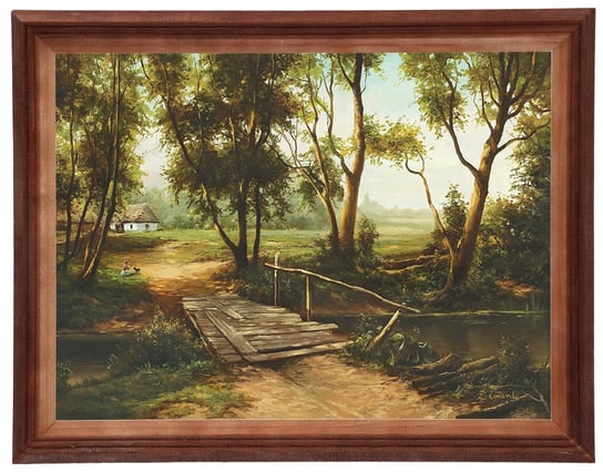 Obraz w drewnianej ramie, 30x40 cm- Stary mostek, Zygmunt Konarski POSTERGALERIA