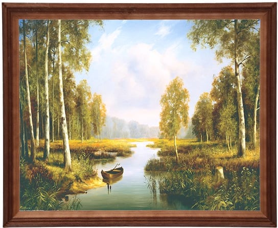 Obraz w drewnianej ramie, 40x50 cm- Brzozy, Cezary Różycki POSTERGALERIA