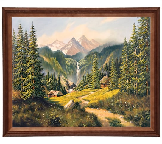Obraz w drewnianej ramie, 40x50 cm- Krajobraz z wodospadem, Krzysztof Nowaczyński POSTERGALERIA
