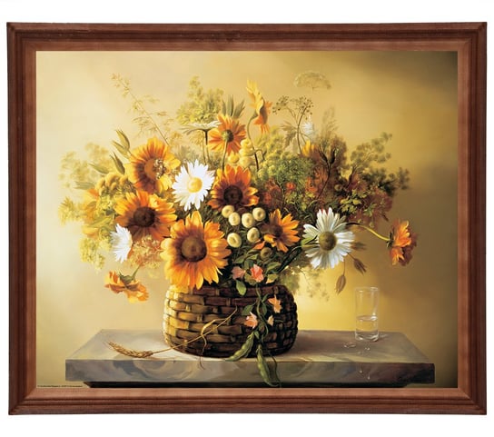 Obraz w drewnianej ramie, 40x50 cm- Kwiaty, Cezary Różycki POSTERGALERIA