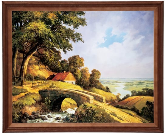 Obraz w drewnianej ramie, 40x50 cm- Mostek I, Cezary Różycki POSTERGALERIA