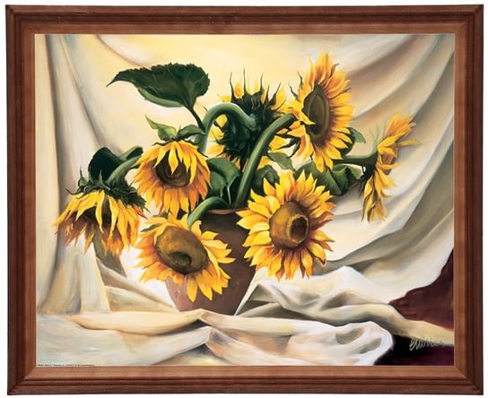 Obraz w drewnianej ramie, 40x50 cm- Słoneczniki, E Misiewicz POSTERGALERIA