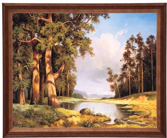 Obraz w drewnianej ramie, 40x50 cm- Sosny, Cezary Różycki POSTERGALERIA
