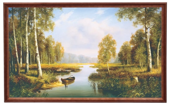 Obraz w drewnianej ramie, 60x100 cm- Brzozy, Cezary Różycki POSTERGALERIA