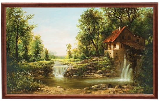 Obraz w drewnianej ramie, 60x100 cm- Stary młyn lato, Zygmunt Konarski POSTERGALERIA