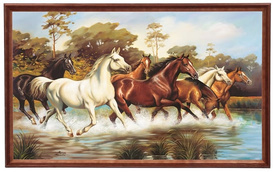 Obraz w drewnianej ramie, 60x100 cm- Tabun, Marian Kaszuba POSTERGALERIA