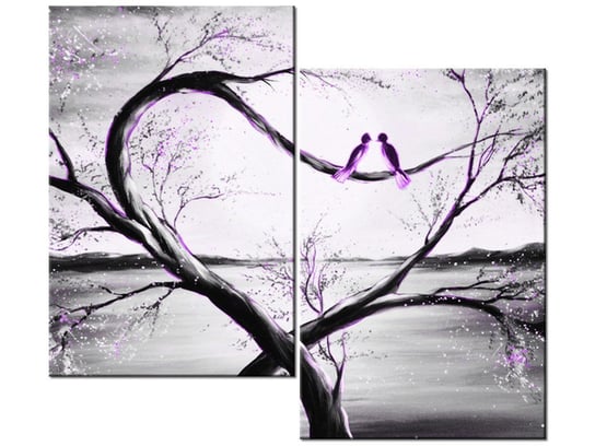 Obraz W fioletowym świetle księżyca, 2 elementy, 80x70 cm Oobrazy