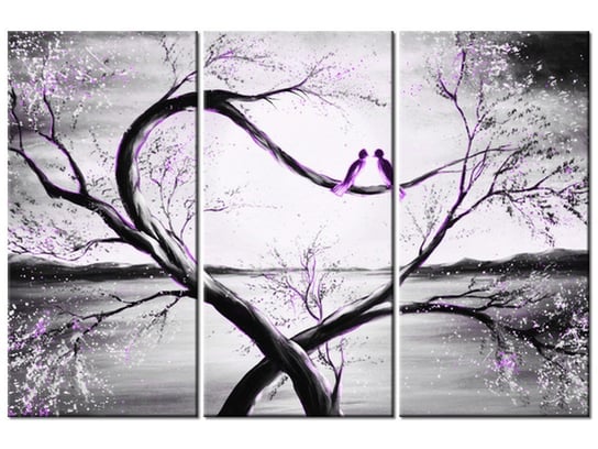Obraz W fioletowym świetle księżyca, 3 elementy, 90x60 cm Oobrazy