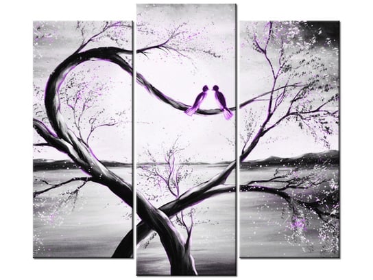 Obraz W fioletowym świetle księżyca, 3 elementy, 90x80 cm Oobrazy