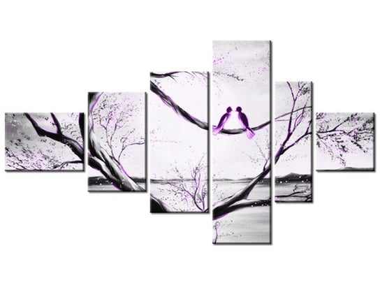 Obraz W fioletowym świetle księżyca, 6 elementów, 180x100 cm Oobrazy