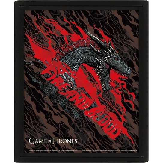 obraz w ramie 3D GAME OF THRONES - FIRE AND BLOOD DRAGON Pyramid