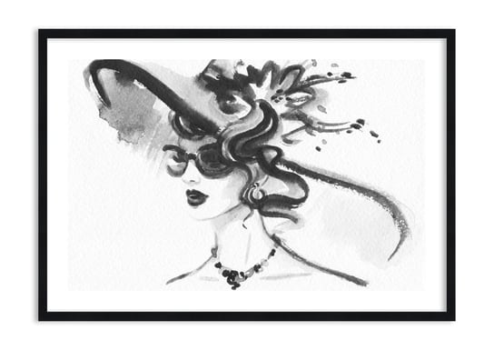 Obraz w ramie ARTTOR Dama z charakterem - kobieta kapelusz, F1BAA100x70-4066, 100x70 cm ARTTOR