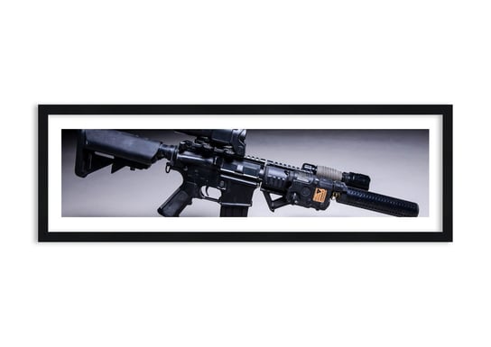 Obraz w ramie ARTTOR Mroczny rycerz - karabin wojna broń, F1BAB90x30-3776, 90x30 cm ARTTOR