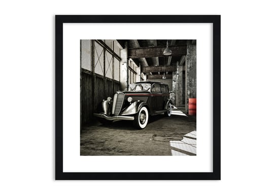 Obraz w ramie ARTTOR Nieprzemijająca elegancja lat 30. - samochód garaż, F1BAC50x50-2557, 50x50 cm ARTTOR