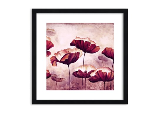 Obraz w ramie ARTTOR Płatek czerwony i biały - maki łąka kwiat, F1BAC50x50-3934, 50x50 cm ARTTOR
